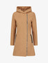 Manteau zippé à capuche - Camel - 1