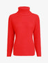 Pull en maille uni à col roulé - Rouge - 1