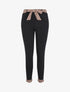 Pantalon à bords à revers imprimé géométrique - Beige - 1