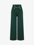 Pantalon style pons fluide uni - Vert sapin - 1