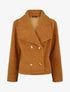 Manteau court en maille bouclette - Camel - 1