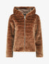 Manteau à capuche en fourrure synthétique - Camel - 1