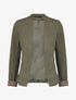 Blazer uni à revers imprimé grec - Kaki - 5
