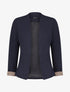 Blazer uni à revers imprimé alphabet - Marine - 1