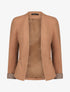 Blazer uni à revers imprimé alphabet - Camel - 5