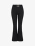 Pantalon flare extra long à boucle métallique - Noir - 1