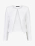 Veste unie manches longues et col rond - Blanc - 1