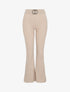 Pantalon flare extra long à boucle métallique - Beige - 1
