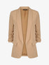 Blazer droit uni manches 3/4 froncées - Beige - 5