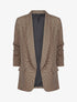 Blazer droit imprimé graphique manches 3/4 froncées - Camel - 1