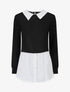 Pull à chemise superposée - Noir - 5