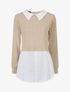 Pull à chemise superposée - Beige - 1
