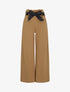 Pantalon ample à taille haute froncée - Camel - 1