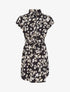 Robe patineuse imprimé fleurs de cerisier à manches courtes - Noir - 1