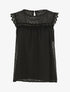 Top plumetis sans manches uni - Noir - 5
