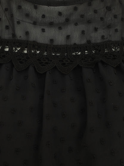 Top plumetis sans manches uni - Noir - 3
