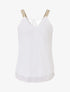 Top en voile à bretelles crochet - Blanc - 5