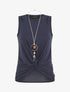 Top sans manches avec noeud - Marine - 1