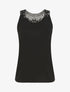 Top uni à détail broderies - Noir - 1