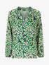 Blouse en voile à imprimé graphique - Vert - 1