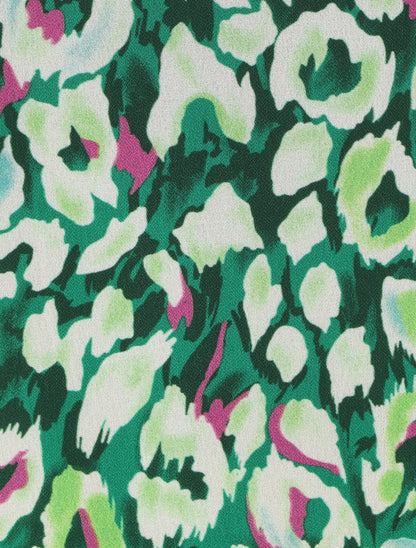 Blouse en voile à imprimé graphique - Vert - 3