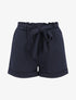 Short uni élastiqué à revers - Marine - 1