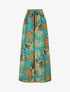 Pantalon ample taille haute imprimé tropical - Turquoise - 5