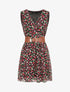 Robe imprimé fleuri à taille élastiquée - Noir - 1