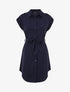 Robe chemise unie manches courtes - Marine - 1
