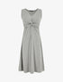 Robe longue unie à col V - Gris - 5
