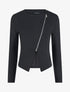Veste courte à bord fendu asymétrique - Noir - 4