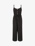 Combinaison unie fluide à taille élastiquée - Noir - 1