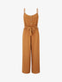 Combinaison unie fluide à taille élastiquée - Camel - 1