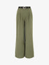 Pantalon ample fluide uni - Kaki - 1