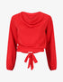 Blouse unie à col bénitier et à nouer - Rouge - 4
