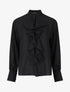 Blouse en voile à buste volanté - Noir - 5