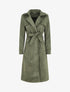 Trench long uni en suédine - Kaki - 1
