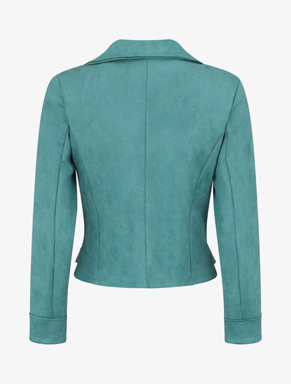 Veste en suédine style perfecto - Vert d&