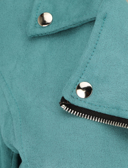 Veste en suédine style perfecto - Vert d&