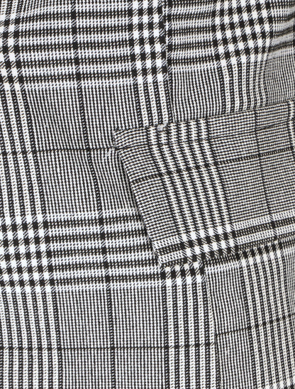 Blazer droit à imprimé Prince de Galles - Noir - 3