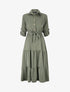 Robe longue à manches longues retroussables - Kaki - 5
