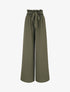 Pantalon uni à taille élastiquée - Kaki - 5