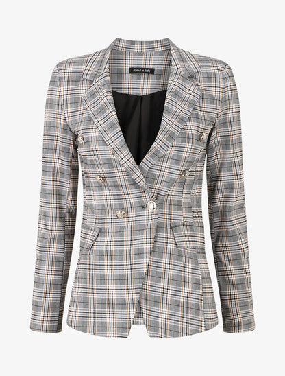 Blazer imprimé prince de galles - Camel - 1