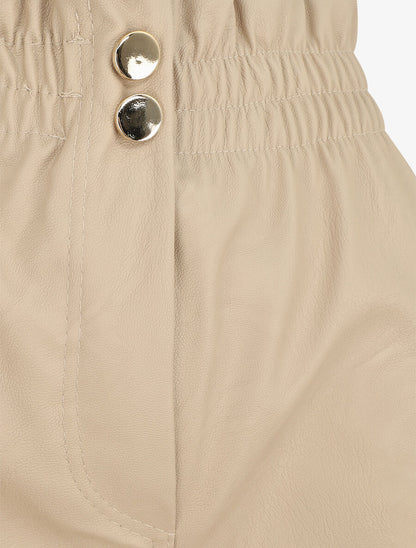 Short paperbag en simili - Beige - 3