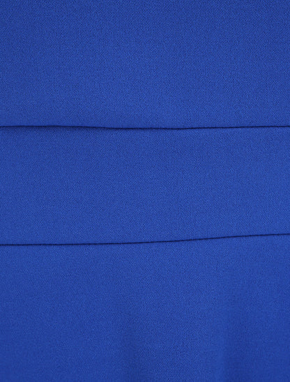 Robe courte coupe patineuse à buste fendu - Bleu électrique - 3