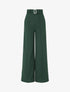 Pantalon long ample à détail bijoux - Vert sapin - 1