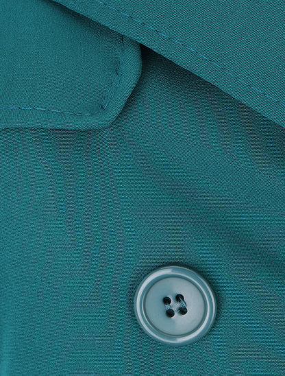 Trench long ceinturé - Bleu canard - 3