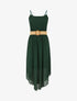 Robe longue unie à taille élastiquée - Vert sapin - 1
