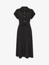 Robe longue fluide à manches courtes - Noir - 4