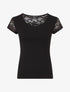 Top uni à dos ajouré en dentelle - Noir - 5